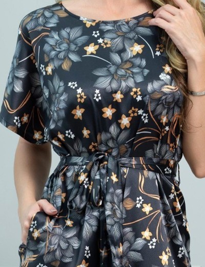 Туника атласаня Mia-Amore ELSA 7491, Цвет: темно-синий, Размеры: S/M, изображение 4