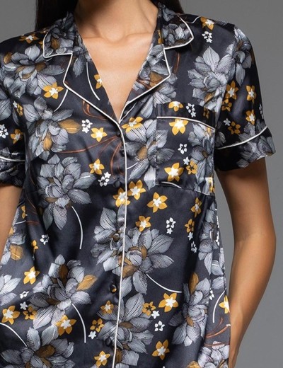 Атласная пижама с шортами Mia-Amore ELSA 7534, Цвет: темно-синий, Размеры: M, изображение 4