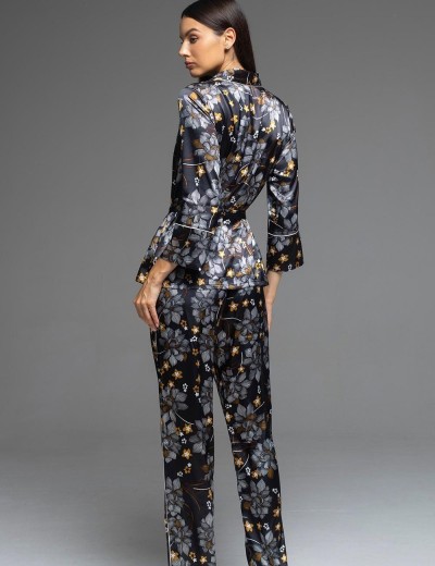 Атласная пижама с брюками Mia-Amore ELSA 7536, Цвет: темно-синий, Размеры: 3XL, изображение 2