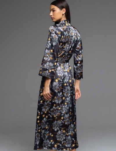 Длинный халат на пуговицах Mia-Amore ELSA 7539, Цвет: темно-синий, Размеры: 2XL/3XL, изображение 2