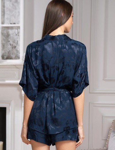Комплект без пояса рубашка + шорты Mia-Amore ENRIKA 4407, Цвет: темно-синий, Размеры: XL, изображение 2