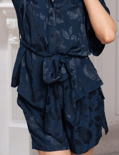 Комплект без пояса рубашка + шорты Mia-Amore ENRIKA 4407, Цвет: темно-синий, Размеры: XL, изображение 4