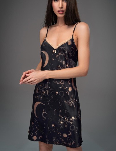 Короткая сорочка из шёлка Mia-Amore GALATEYA 4460, Цвет: черный, Размеры: 5XL, изображение 3