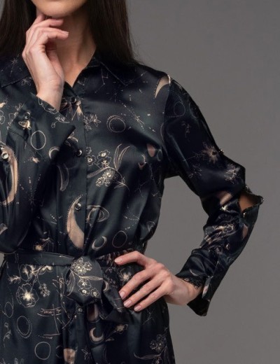 Удлиненная рубашка Mia-Amore GALATEYA 4467, Цвет: черный, Размеры: 5XL, изображение 4