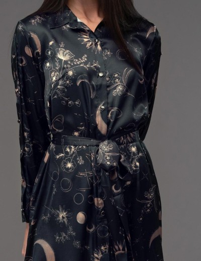 Удлиненная рубашка Mia-Amore GALATEYA 4467, Цвет: черный, Размеры: 5XL, изображение 5