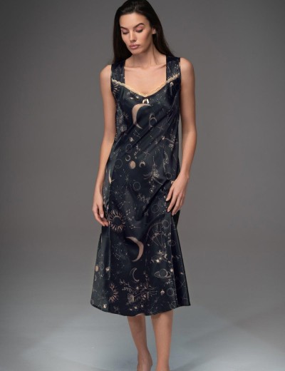 Сорочка на широких бретелях Mia-Amore GALATEYA 4468, Цвет: черный, Размеры: 5XL, изображение 3