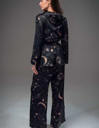 Шёлковый комплект с брюками Mia-Amore GALATEYA 4477, Цвет: черный, Размеры: M, изображение 2