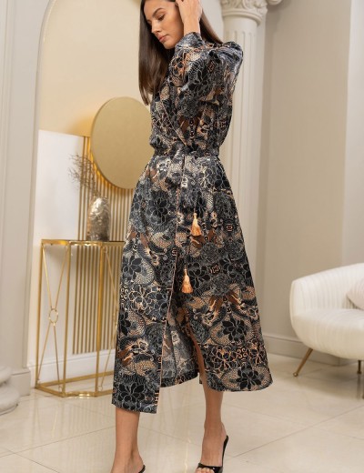 Шелковый халат на пуговицах Mia-Amore GIA 4369, Цвет: мультицвет, Размеры: XL, изображение 2