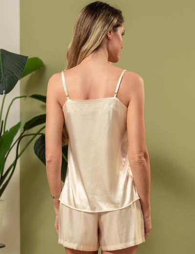 Атласная пижама с шортами Mia-Amore ILONA 7542 шампань, Цвет: шампань, Размеры: S, изображение 2