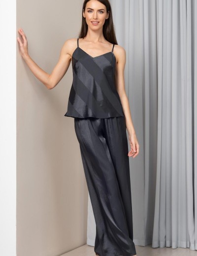 Атласный комплект тройка Mia-Amore ILONA 7545 графит, Цвет: графит, Размеры: 3XL, изображение 2