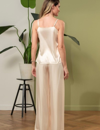 Атласный комплект тройка Mia-Amore ILONA 7545 шампань, Цвет: шампань, Размеры: L, изображение 3