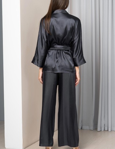 Пижама атласная Mia-Amore ILONA 7546 графит, Цвет: графит, Размеры: XS, изображение 3