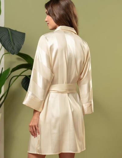 Рубашка халат из атласа Mia-Amore ILONA 7547 шампань, Цвет: шампань, Размеры: S/M, изображение 3