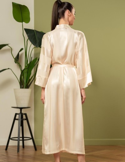 Атласный длинный халат Mia-Amore ILONA 7549 шампань, Цвет: шампань, Размеры: L/XL, изображение 2