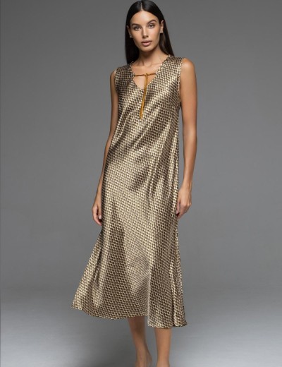 Длинная атласная сорочка Mia-Amore INNA 7528, Цвет: мультколор, Размеры: 3XL, изображение 3