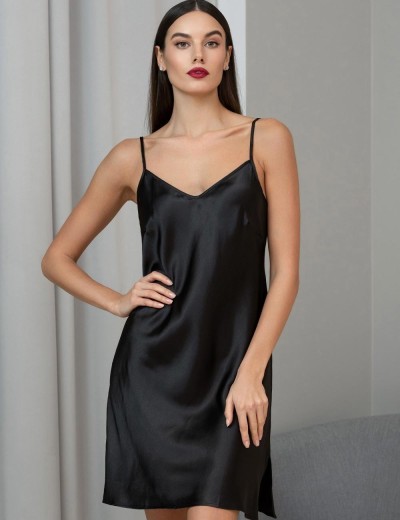 Ночная сорочка шёлк Mia-Amore JARDIN 4020 черный, Цвет: черный, Размеры: 4XL, изображение 4