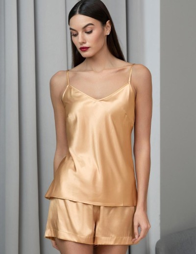 Пижама из натурального шёлка Mia-Amore JARDIN 4022 золотой, Цвет: золотой, Размеры: S, изображение 3