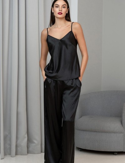 Шёлковая пижама с брюками Mia-Amore JARDIN 4026 черный, Цвет: черный, Размеры: XS, изображение 3 Шёлковая пижама с брюками Mia-Amore JARDIN 4026 черный, Цвет: черный, Размеры: XS, изображение 3