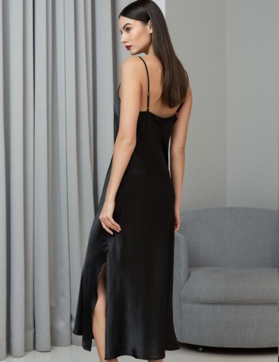 Длинная шёлковая сорочка Mia-Amore JARDIN 4028 черный, Цвет: черный, Размеры: 5XL, изображение 2