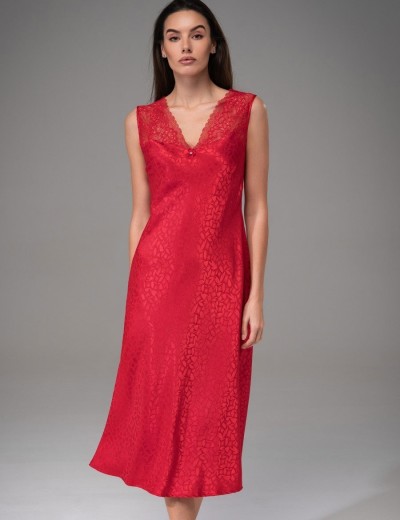 Атласная сорочка большого размера Mia-Amore JOANNA 7318 красный, Цвет: красный, Размеры: XL, изображение 4