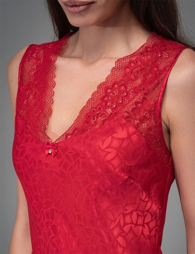 Атласная сорочка большого размера Mia-Amore JOANNA 7318 красный, Цвет: красный, Размеры: XL, изображение 2