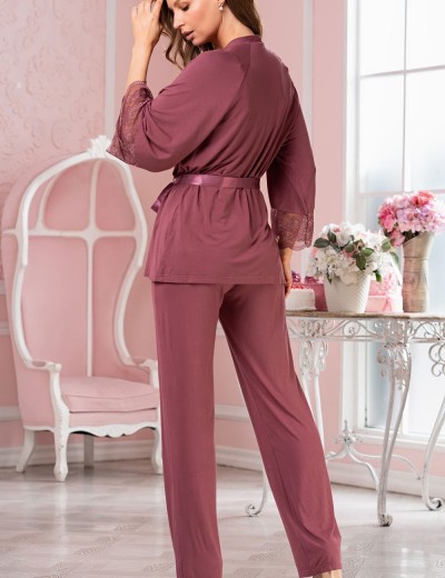 Пижама тройка из вискозы Mia-Amore LETICIA 1676 какао, Цвет: какао, Размеры: S, изображение 4