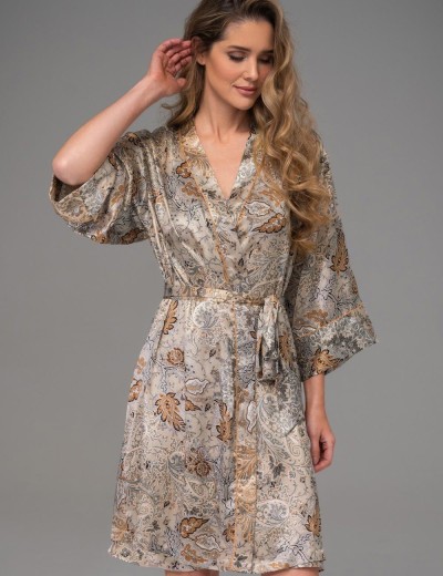 Халат-кимоно из шёлка Mia-Amore LIVIA 4493, Цвет: мультицвет, Размеры: S/M, изображение 3