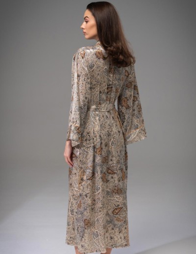 Шёлковый халат женский Mia-Amore LIVIA 4499, Цвет: мультицвет, Размеры: 2XL/3XL, изображение 2