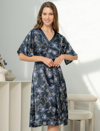 Туника из натурального шёлка Mia-Amore ROXOLANA 4375, Цвет: темно-синий, Размеры: 4XL, изображение 3