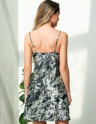 Атласная сорочка с узором Mia-Amore SOLANGE 7511, Цвет: серо-ментоловый, Размеры: 3XL, изображение 2