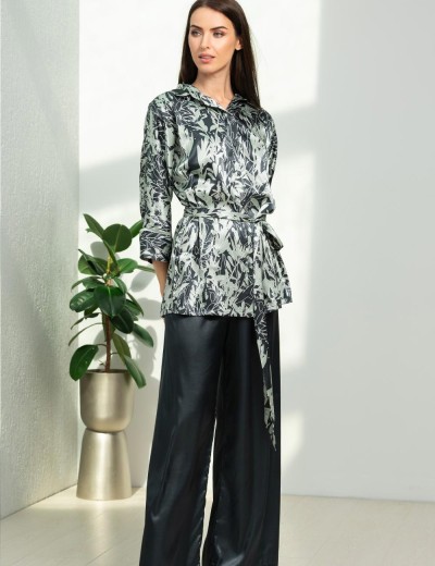 Атласный комплект Mia-Amore SOLANGE 7515, Цвет: серо-ментоловый, Размеры: L, изображение 3