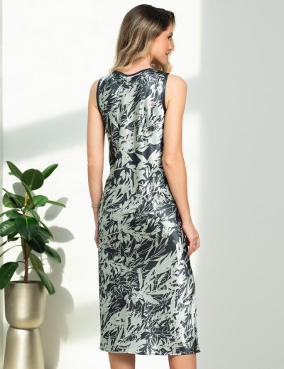 Длинная атласная сорочка Mia-Amore SOLANGE 7518, Цвет: серо-ментоловый, Размеры: 2XL, изображение 2