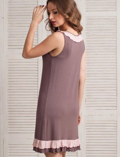 Трикотажная ночная сорочка Mia-Mella MILENA 6604, Цвет: шоколадный, Размеры: M, изображение 2