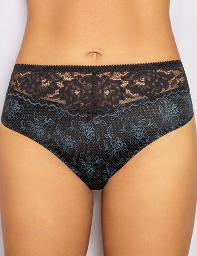 Трусы слипы Albina L OLIVIA 211 черный с голубым, Цвет: черный с голубым, Размеры: 2XL, изображение 3