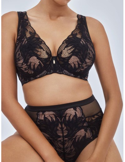 Кружевные высокие стринги Alles BOUDOIR stringi classic black, Цвет: черный, Размеры: S, изображение 5