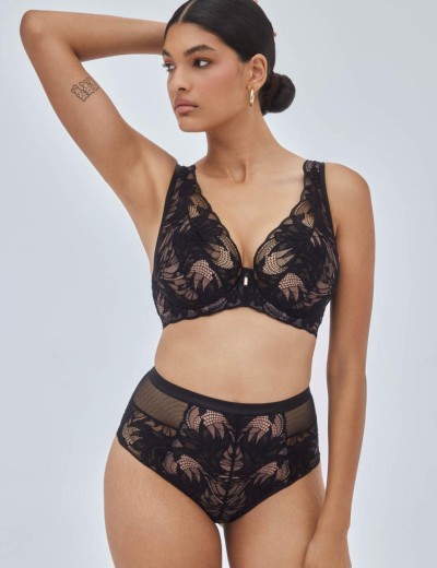 Кружевные высокие стринги Alles BOUDOIR stringi classic black, Цвет: черный, Размеры: S, изображение 3