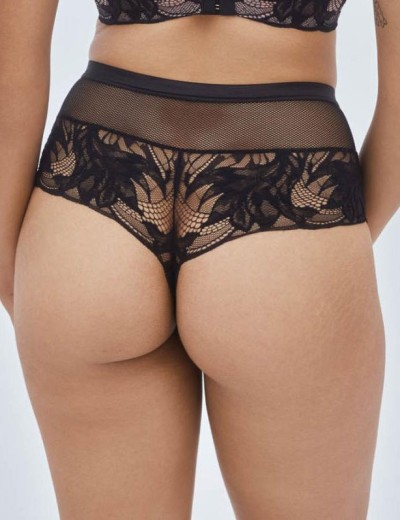 Кружевные высокие стринги Alles BOUDOIR stringi classic black, Цвет: черный, Размеры: S, изображение 2