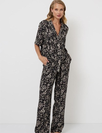 Пижама с брюками из вискозы Aruelle ELAINA, Цвет: черный, Размеры: S, изображение 2