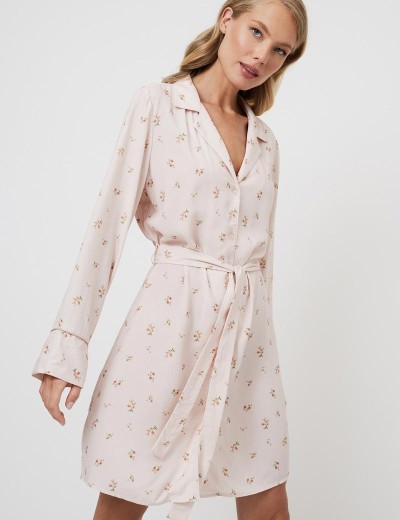 Халат-рубашка на пуговицах Aruelle FREESIA, Цвет: пудровый, Размеры: XS, изображение 2