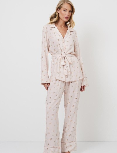 Пижама женская с брюками Aruelle FREESIA, Цвет: пудровый, Размеры: S, изображение 2