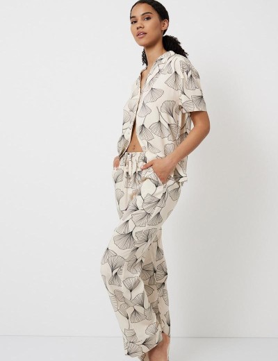 Пижама с брюками из вискозы Aruelle SEASHELL, Цвет: экрю, Размеры: S, изображение 2