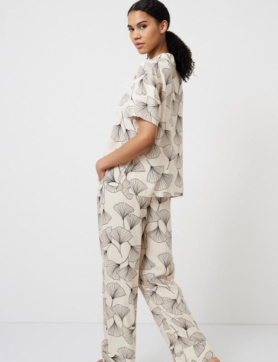 Пижама с брюками из вискозы Aruelle SEASHELL, Цвет: экрю, Размеры: S, изображение 3