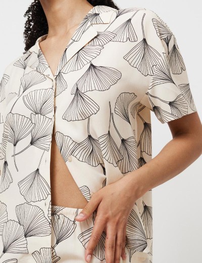 Пижама с шортами из вискозы Aruelle SEASHELL, Цвет: экрю, Размеры: S, изображение 3