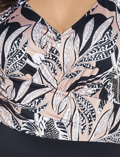 Слитный купальник Ava SKJ61 latte, Цвет: капучино+черный, Размеры: 90E, изображение 4