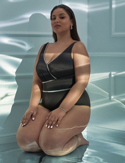 Купальник с блестящей отделкой Ava SKJ62 черный, Цвет: черный, Размеры: 80H, изображение 6