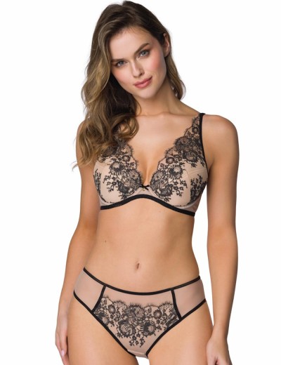 Бюстгальтер бралетт пуш-ап MAT FRANCES M-3804-11-1 Beige-Black, Цвет: бежевый, Размеры: 70E, изображение 4