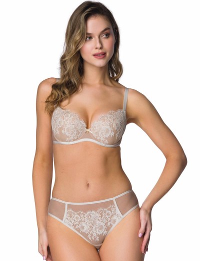 Бюстгальтер балконет пуш-ап MAT FRANCES M-3804-11 Beige-Milk, Цвет: молоко, Размеры: 70D, изображение 4