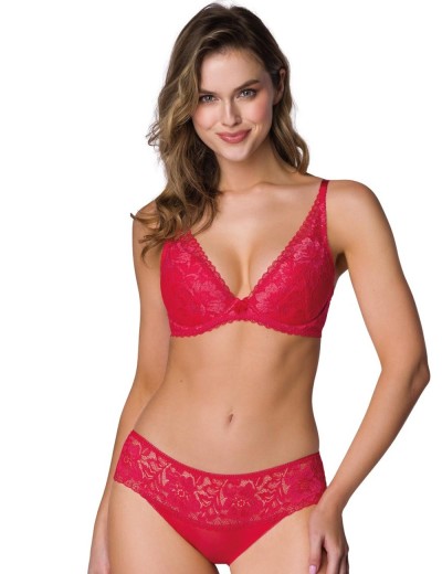 Кружевной бюстгальтер пуш-ап MAT HANNAH M-0115-11-1 Red, Цвет: красный, Размеры: 70B, изображение 4