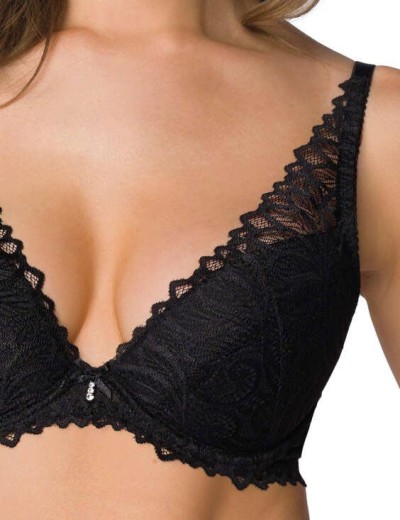 Кружевной бюстгальтер пуш-ап MAT NERINE M-3931-11 Black, Цвет: черный, Размеры: 70B, изображение 3