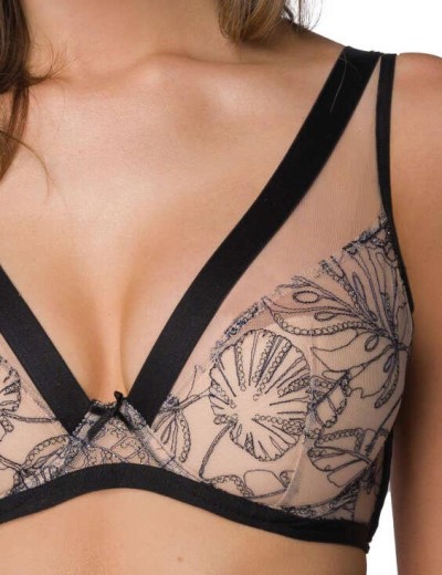 Бюстгальтер бралетт пуш-ап MAT XANTHE M-3900-11 Beige-Black, Цвет: бежевый, Размеры: 70C, изображение 3